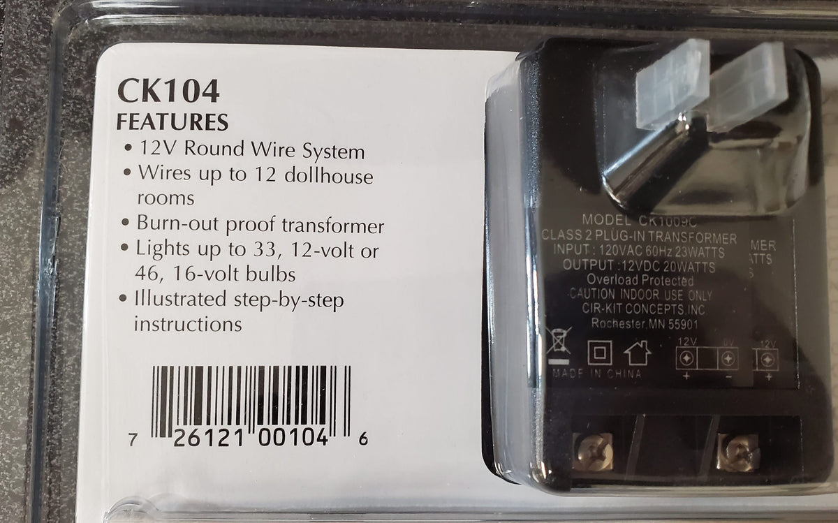 Dollhouse Round Wiring Kit 33 Bulbs 12 Volt Wire System Cir-Kit Concepts CK104