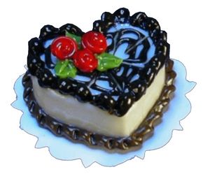 Dollhouse Heart Chocolate Design Love Cake 1:12 Scale Miniature Food Bakery
