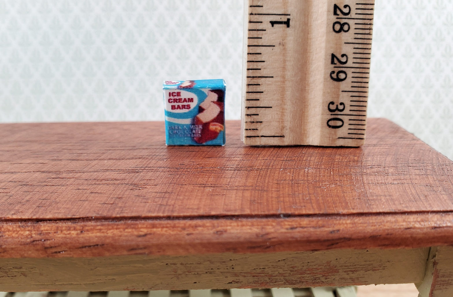 Dollhouse Ice Cream Bars Box Chocolate Vanilla 1:12 Scale Miniature Dessert Food