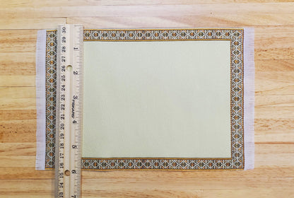 Dollhouse Rug Woven Fabric Golden Wheat Victorian Style 1:12 Scale Miniature