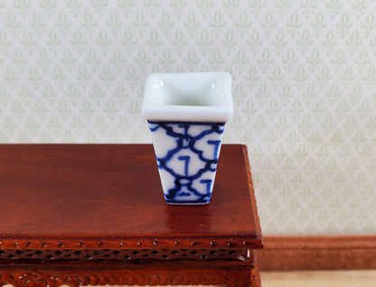 Dollhouse Tall Vase for Flowers Trellis Motif Ceramic 1:12 Scale Miniature