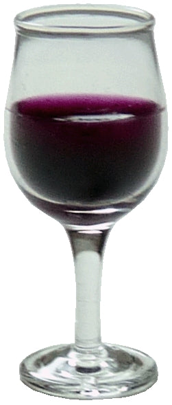 Dollhouse Red Wine in Handblown Glass 1:12 Scale Miniature Drink