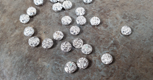 Dollhouse Silver Coins Metal x25 Pieces 1:12 Scale Miniature