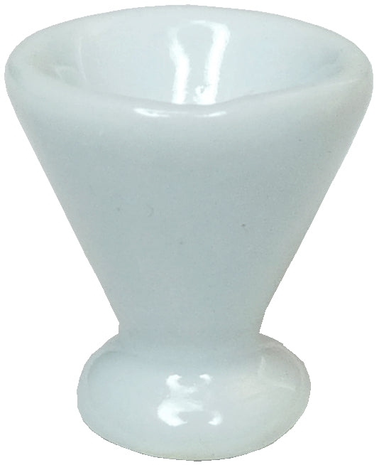Dollhouse Miniature White Ceramic Pedestal Bowl 1:12 Scale Miniature