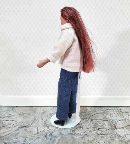 Doll Stand Metal for 4" - 6" Slim Waist Dolls 1:12 Scale Dollhouse Dolls Kaiser #1101