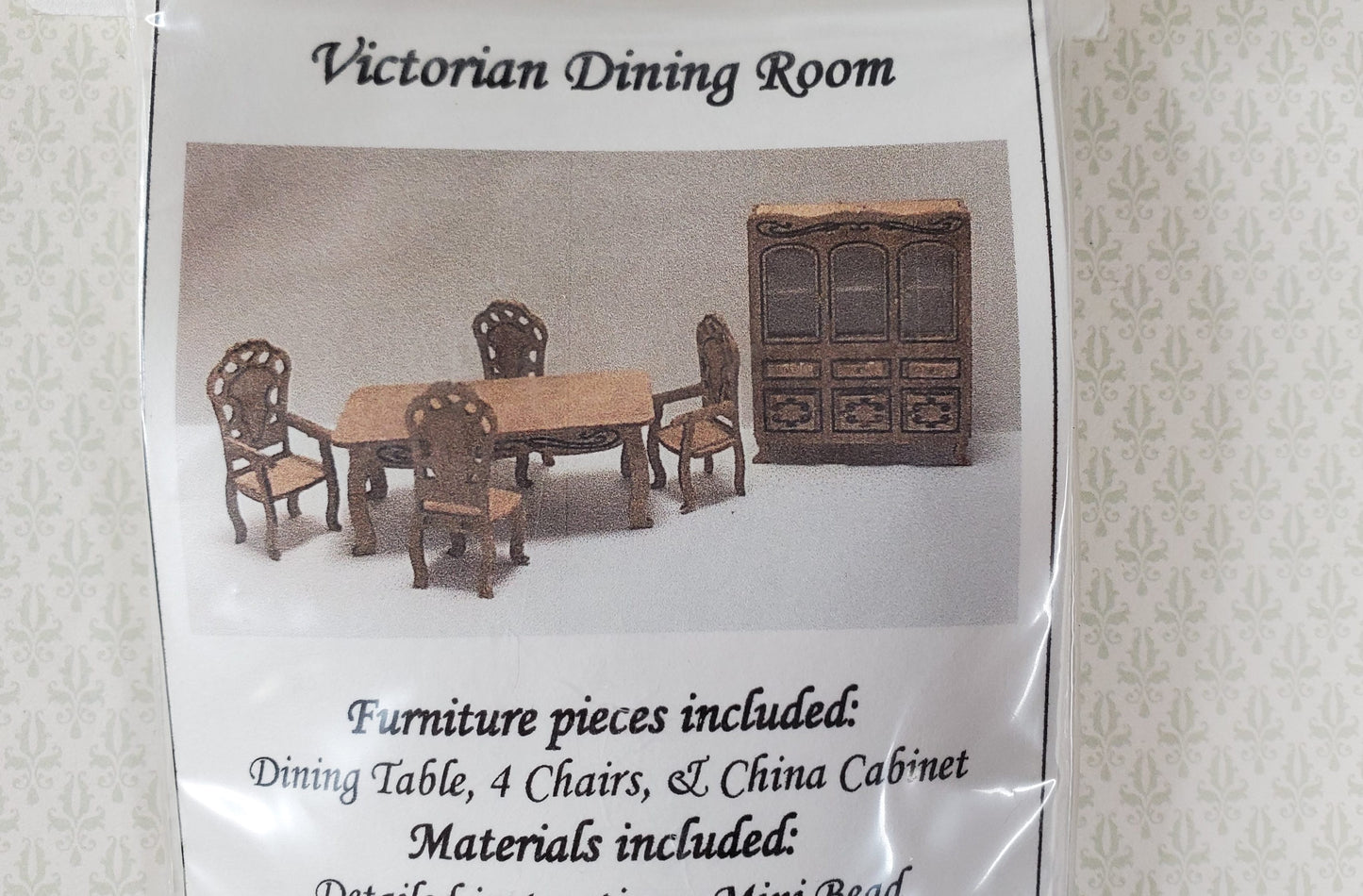 Dollhouse Quarter Scale Furniture Kit DIY Victorian Dining Room Set 1:48