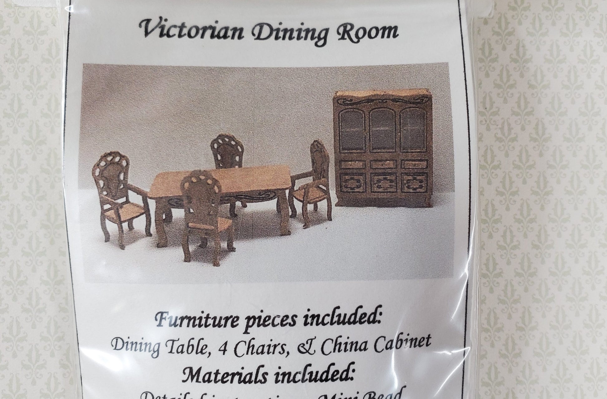 Dollhouse Quarter Scale Furniture Kit DIY Victorian Dining Room Set 1:48