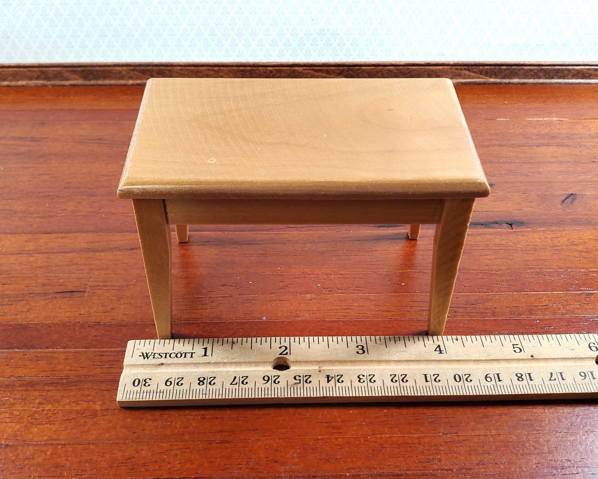 Dollhouse Kitchen Set Sink Fridge Table 1:12 Scale Furniture Light Oak Finish