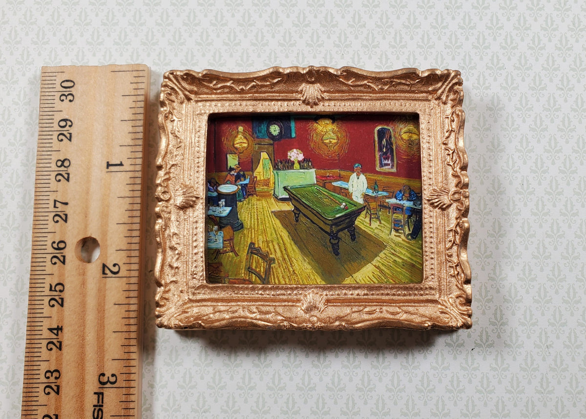 Miniature Vincent Van Gogh Framed Print The Night Cafe 1:12 Scale Bar Pool Table