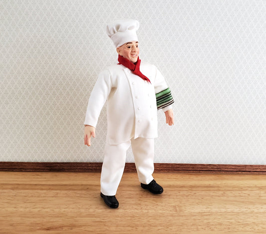 Dollhouse Miniature Cook Chef Male Doll Resin Body Cloth Clothes 1:12 Scale Falcon Miniatures