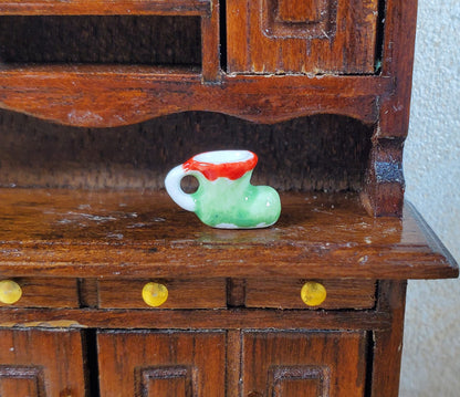 Tiny Elf Boot Mug 1:24 Half Scale Ceramic Miniature Christmas Decor Super Small