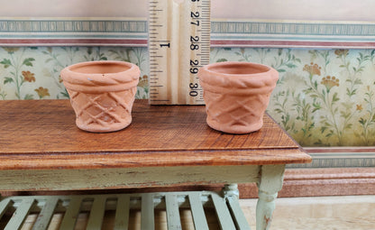 Dollhouse Terra Cotta Pots Planters Set of 2 Unglazed 1:12 Scale Miniatures