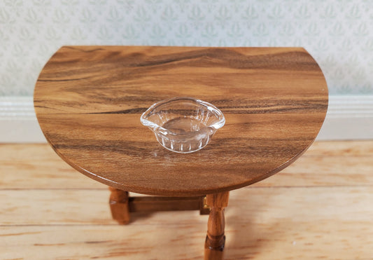 Dollhouse 1:24 Half Scale Serving Dish Crimped Bowl Clear Glass Miniatures