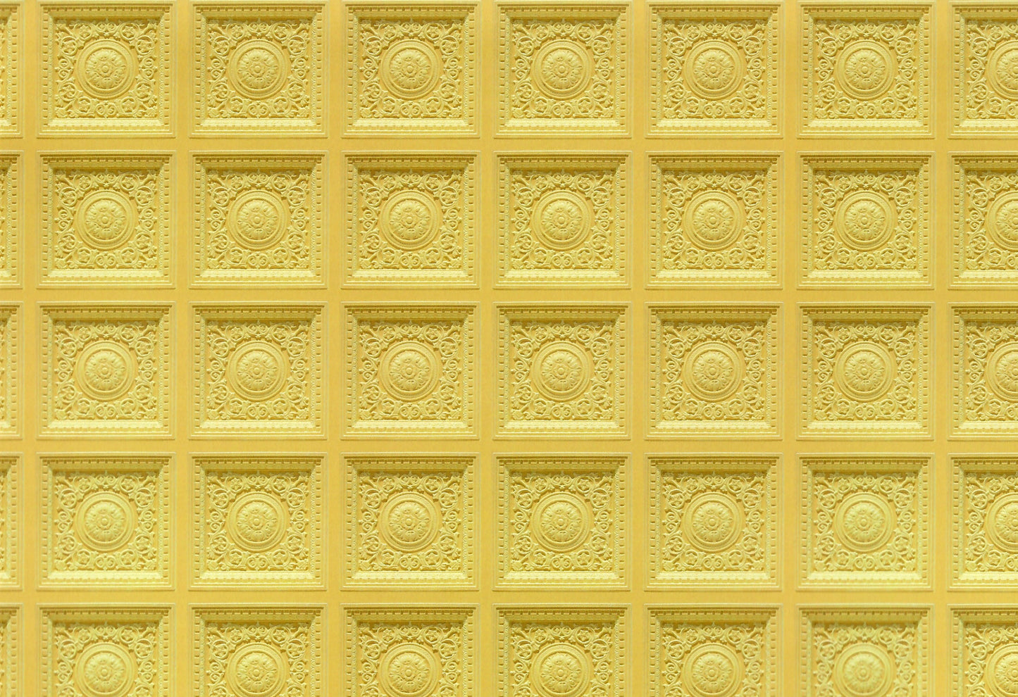 Dollhouse Ceiling Wallpaper (flat) Rosette Tile Gold 1:12 Scale Itsy Bitsy