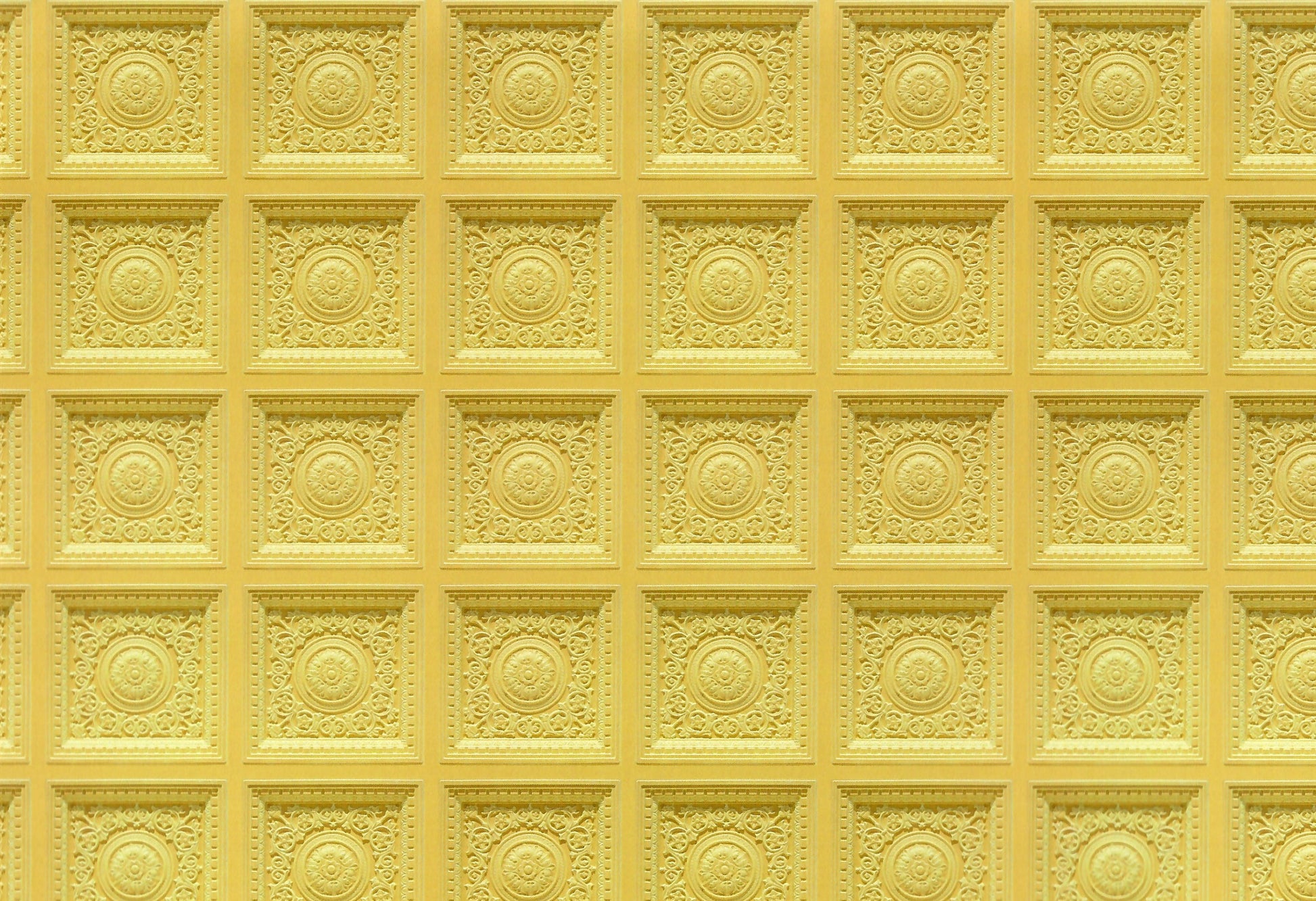 Dollhouse Ceiling Wallpaper (flat) Rosette Tile Gold 1:12 Scale Itsy Bitsy