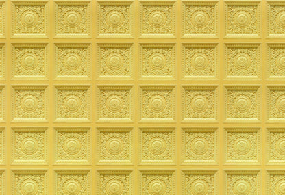 Dollhouse Ceiling Wallpaper (flat) Rosette Tile Gold 1:12 Scale Itsy Bitsy