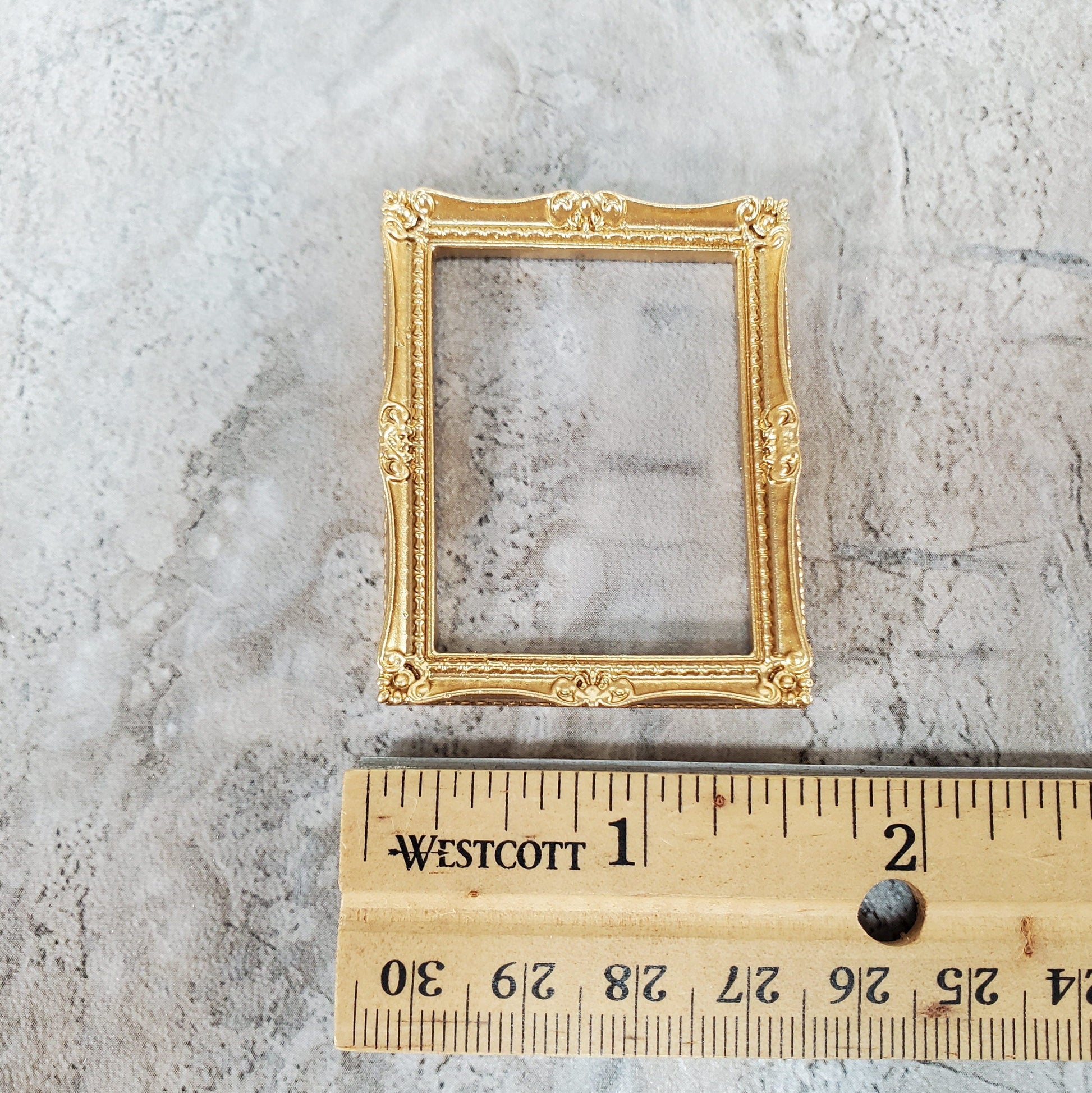 Dollhouse Picture Frame Gold for Paintings Medium Size 1:12 Scale Miniature