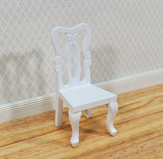 Dollhouse Chair White Dining or Kitchen Chair 1:12 Scale Miniature Furniture