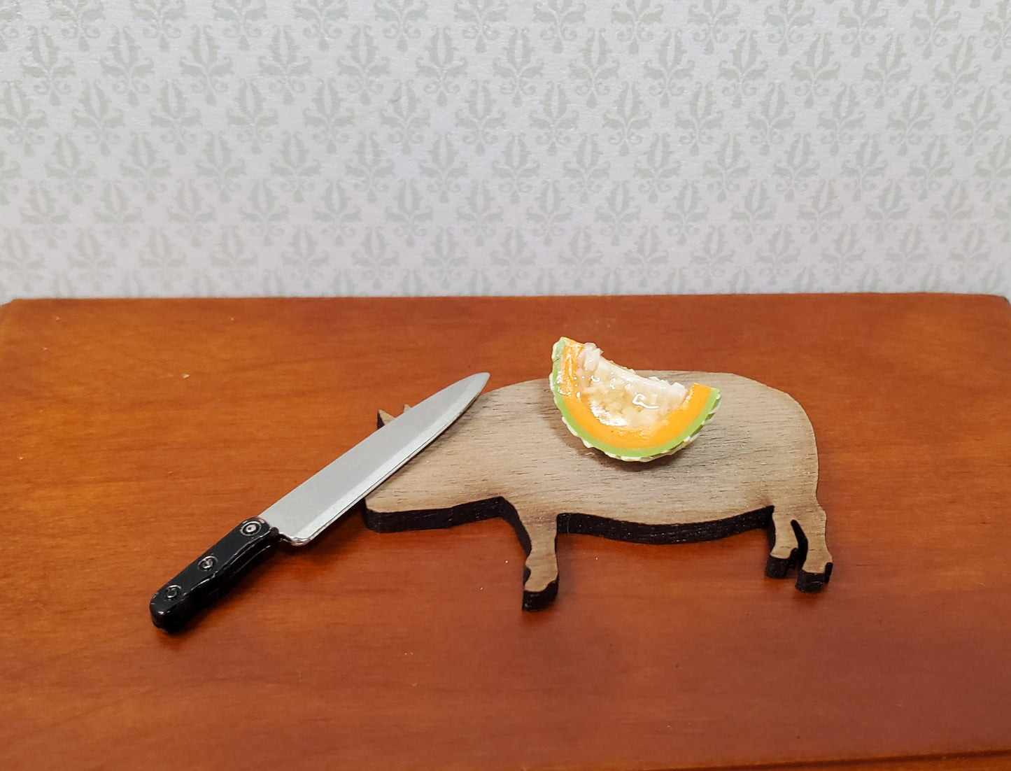 Dollhouse Cantaloupe Quarter 1:12 Scale Miniature Food Fruit