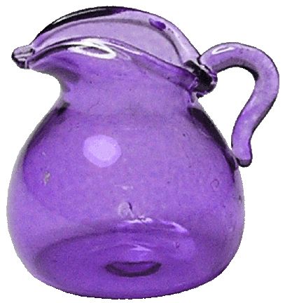 Dollhouse Purple Glass Pitcher 1:12 Scale Miniature Kitchen Decoration