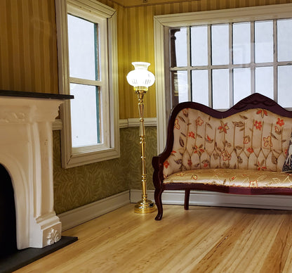 Dollhouse Tall Floor Lamp Battery Light Torchiere 1:12 Scale Miniature