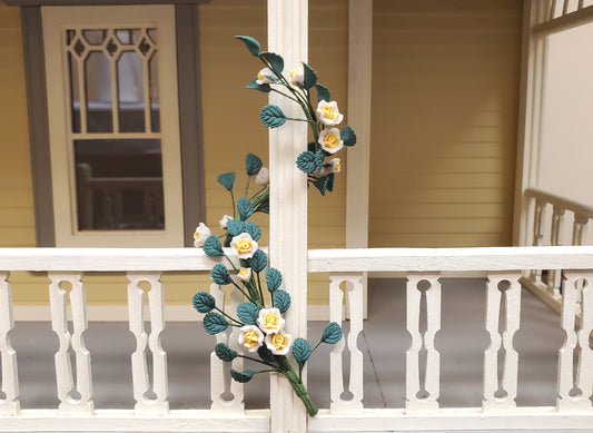 Dollhouse White and Yellow Climbing Vine 1:12 Scale Miniature Garden Plants