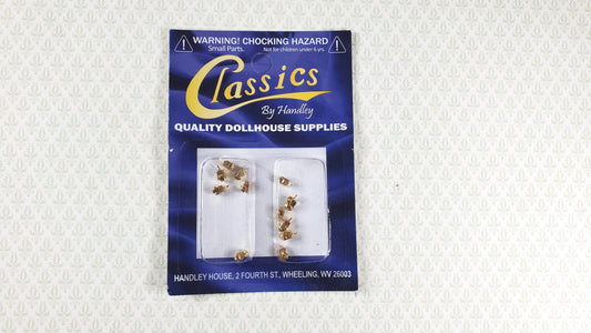 Dollhouse Wheels Casters Tiny Gold Brass Working Set of 12 1:12 Scale Miniature