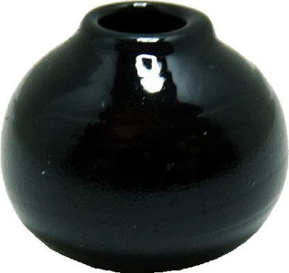 Dollhouse Black Southwest Style Round Vase 1:12 Scale Miniature Decor