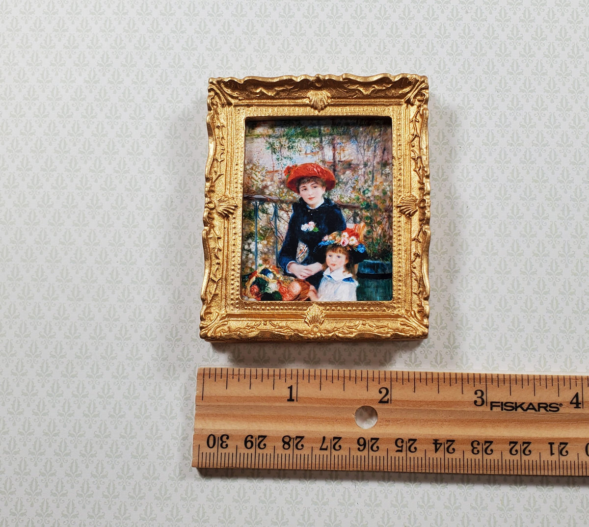 Dollhouse Miniature Renoir Two Sisters On the Terrace Framed Print 1:12 Scale