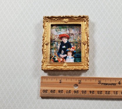 Dollhouse Miniature Renoir Two Sisters On the Terrace Framed Print 1:12 Scale