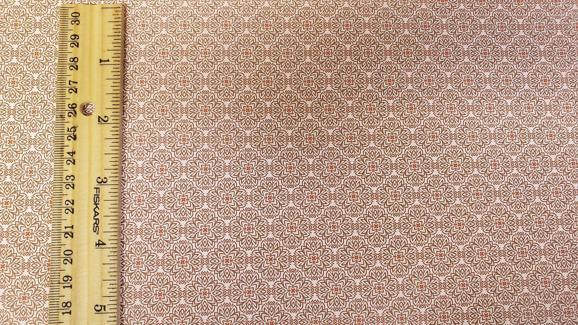 Dollhouse Wallpaper or Flooring 3 Sheets Beige Red 1:12 Scale Mid Century Modern