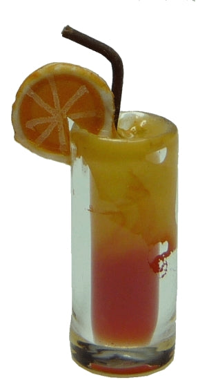 Dollhouse HALF SCALE Small Tequila Sunrise Cocktail 1:24 Miniature