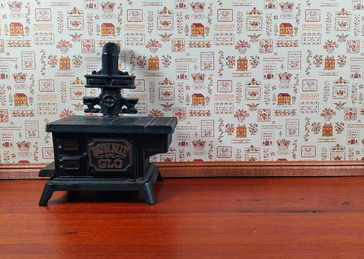 Dollhouse Kitchen Wallpaper 3pcs Sampler Rust Federal Colonial Style 1:12 Scale