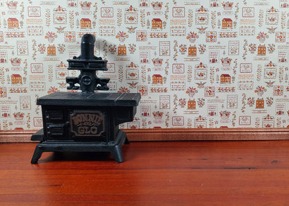 Dollhouse Kitchen Wallpaper 3pcs Sampler Rust Federal Colonial Style 1:12 Scale