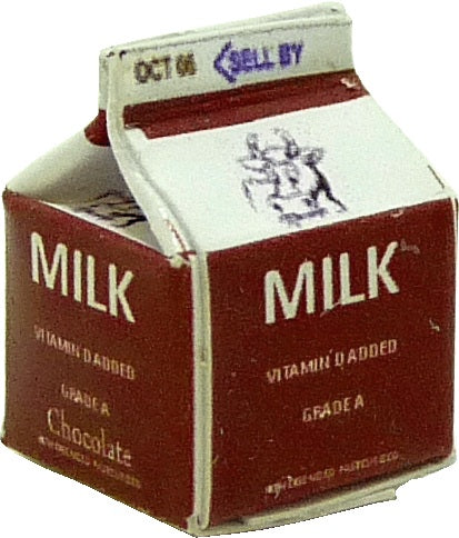 Dollhouse Chocolate Milk Carton Small 1:12 Scale Miniature Food Drink