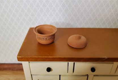 Dollhouse Terra Cotta Cookie Jar with Removable Lid 1:12 Scale Miniature