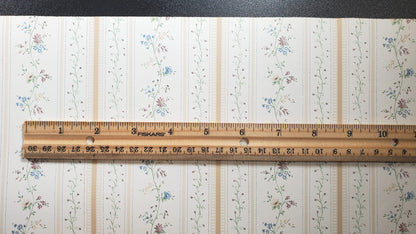 Dollhouse Wallpaper Cottage Beige Stripe 3 Sheets 1:12 Scale Miniature