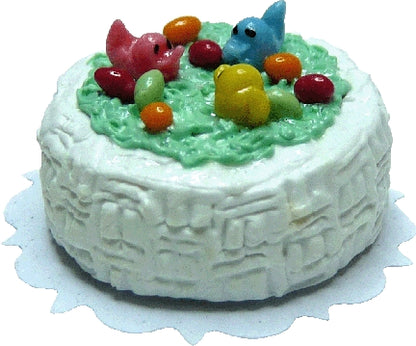 Dollhouse Easter Peeps Basket Cake 1:12 Scale Miniature Dessert Food