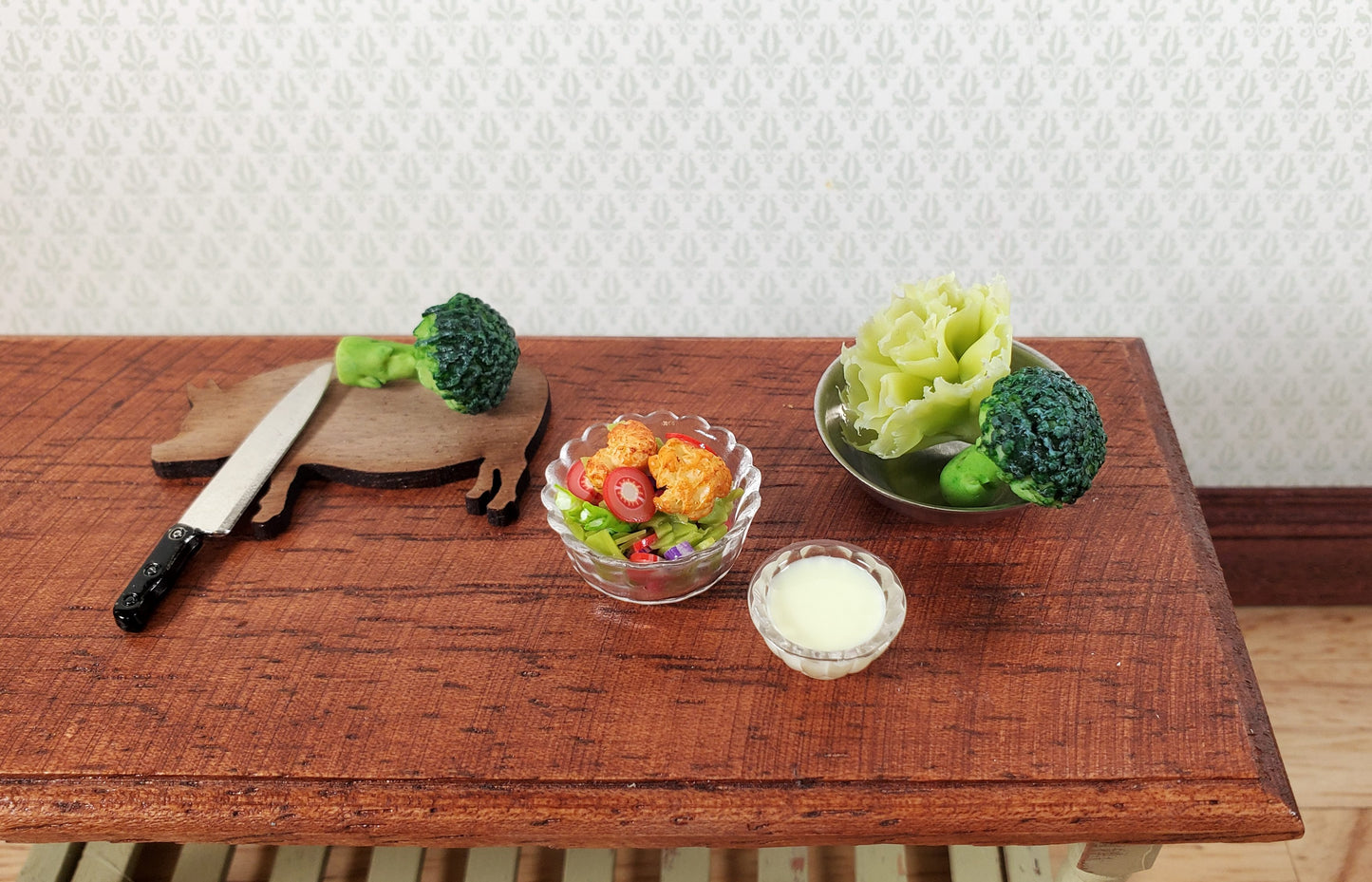 Dollhouse Broccoli Set of 2 1:12 Scale Miniature Kitchen Food Vegetables Grocery