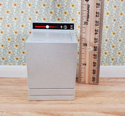 Dollhouse Washing Machine Silver Top Load Wash 1:12 Scale Modern Miniature