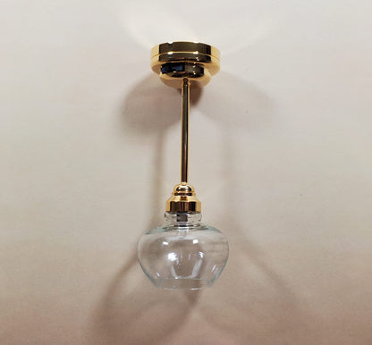 Dollhouse Tall Ceiling Light Modern Gold Battery Operated 1:12 Scale Miniature