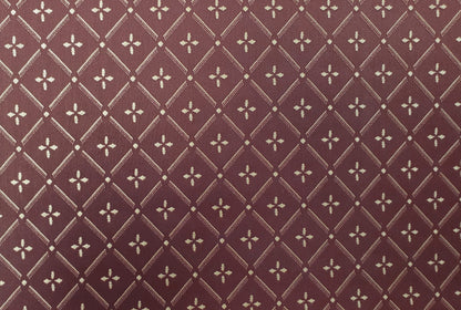 Dollhouse Wallpaper Burgundy Trellis 3 Sheets 1:12 Scale Miniature Heavy Paper