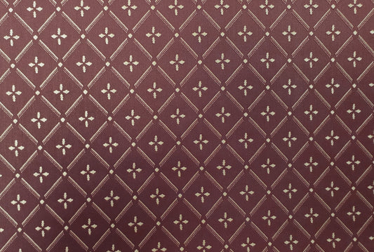 Dollhouse Wallpaper Burgundy Trellis 3 Sheets 1:12 Scale Miniature Heavy Paper