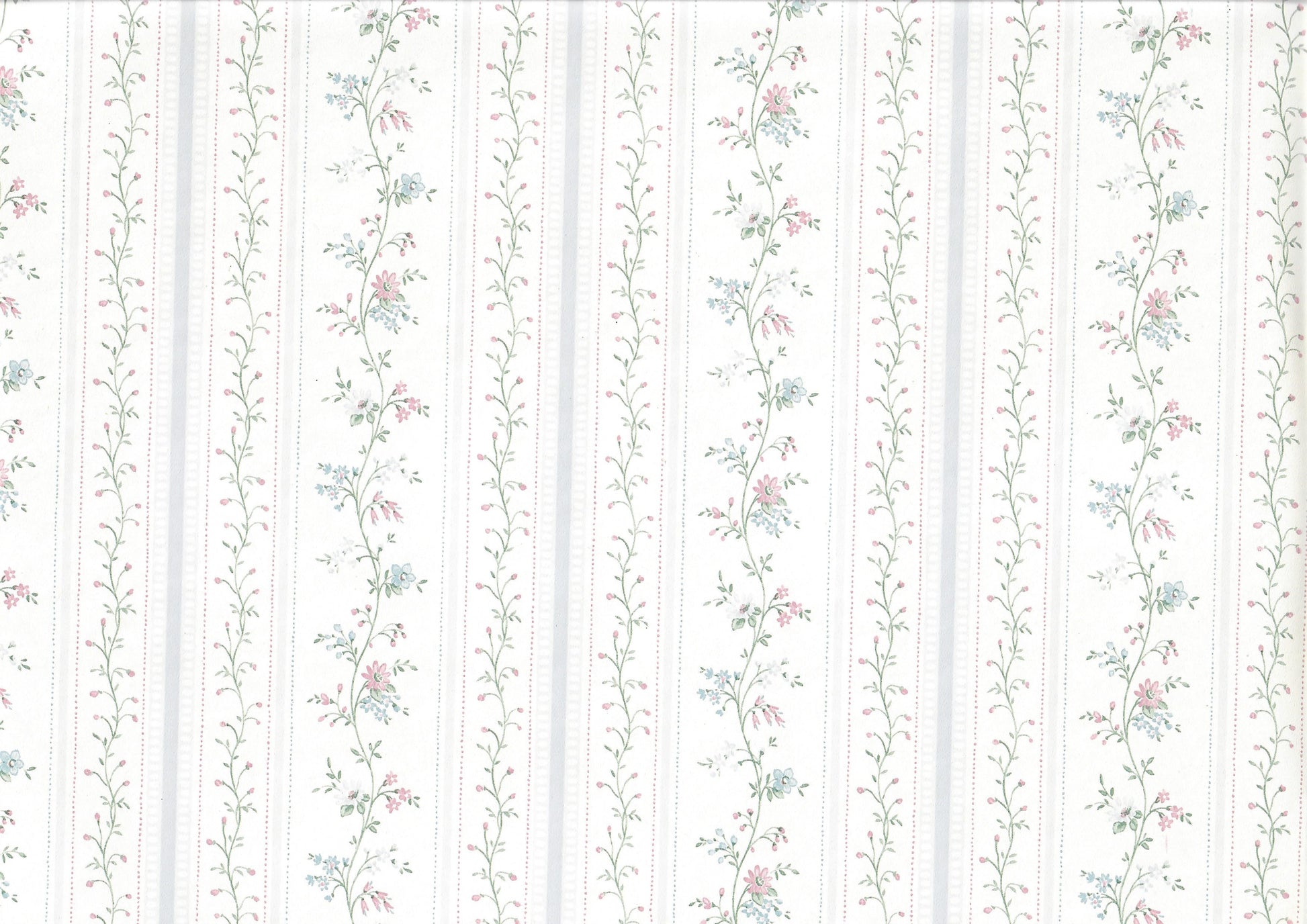 Dollhouse Wallpaper Cottage Blue Stripe 3 Sheets 1:12 Scale Miniature