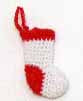 Dollhouse Christmas Stocking White with Red 1:12 Scale Miniature
