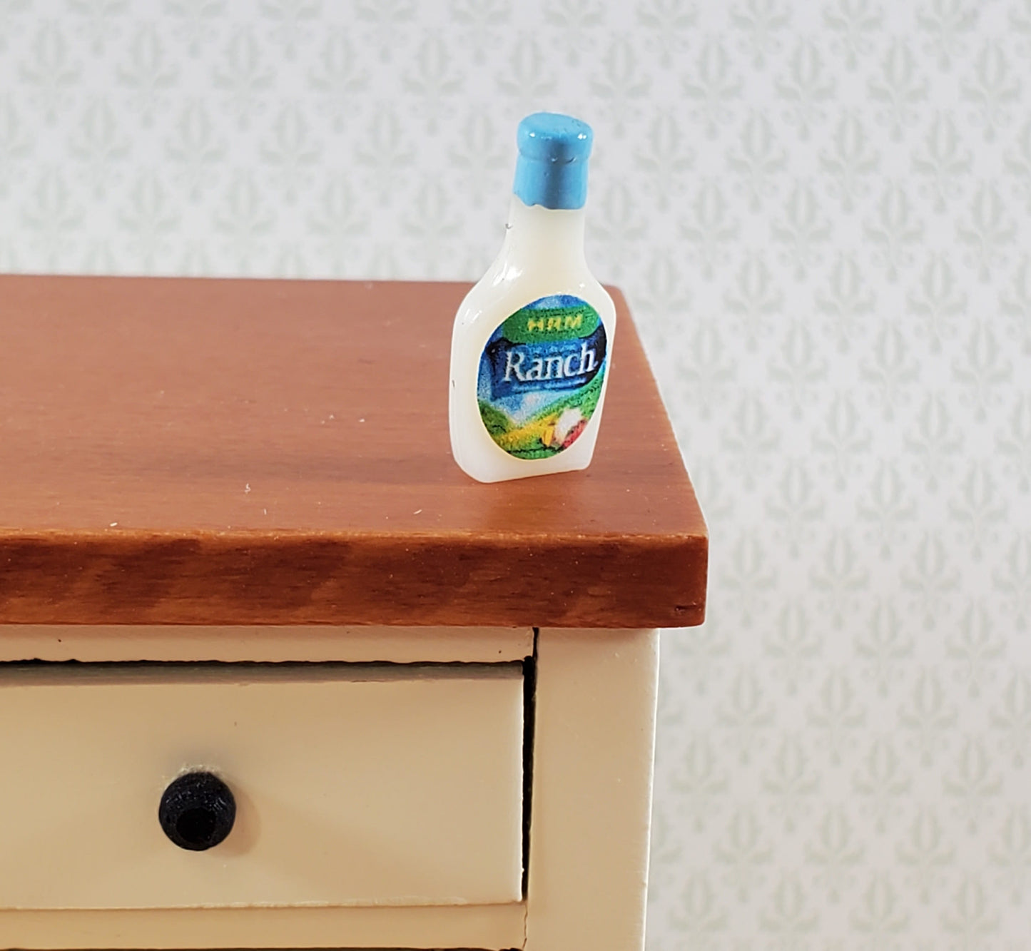 Dollhouse Ranch Salad Dressing Bottle 1:12 Scale Miniature Kitchen Decor