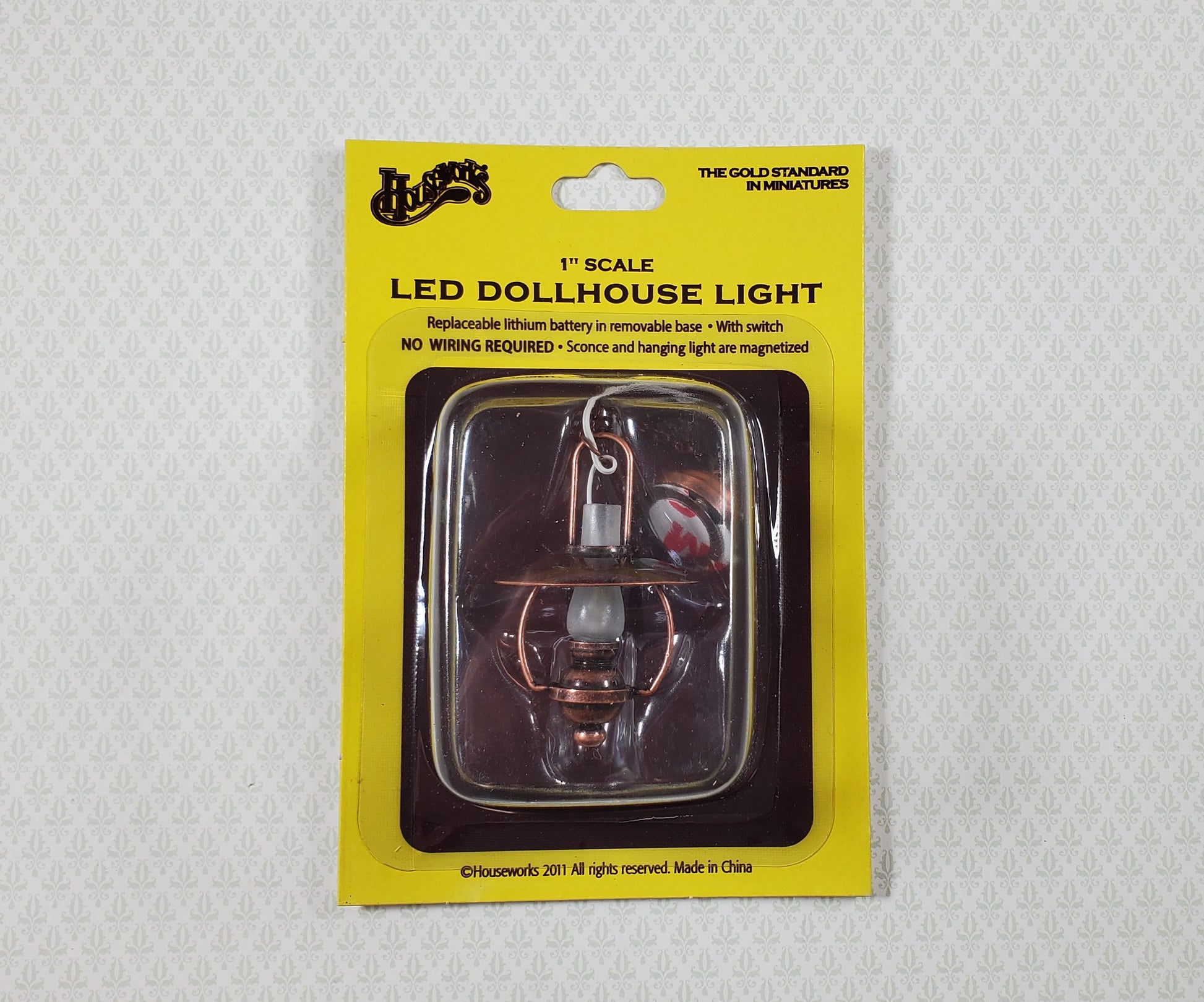 Dollhouse Battery Light "Gas" Ceiling Light Copper 1:12 Scale Lantern Houseworks