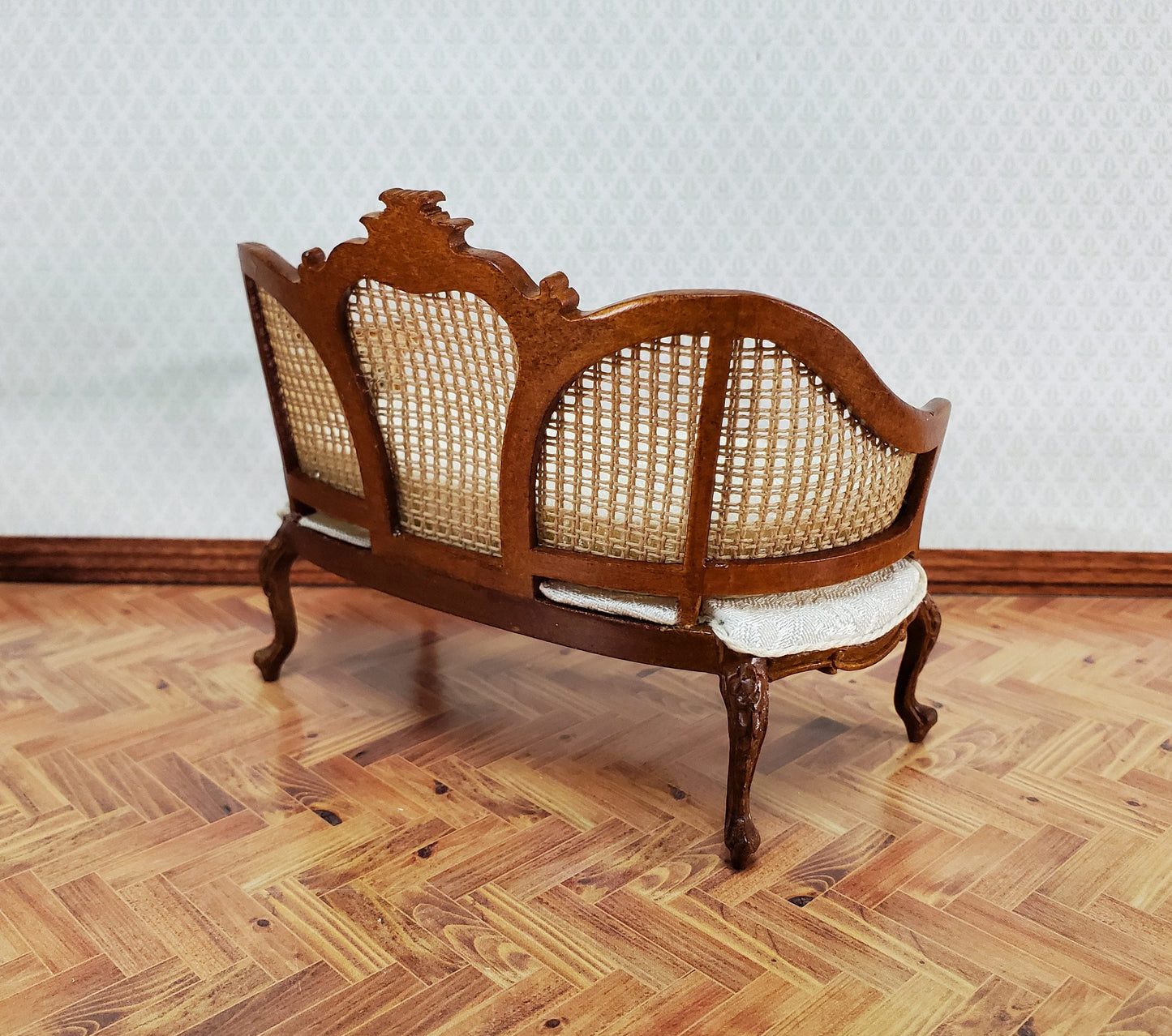 JBM Dollhouse Settee Couch Sofa Louis XV Style 1:12 Scale Miniature Furniture