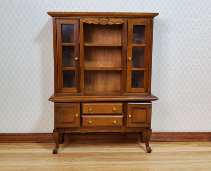 Dollhouse Hutch Cabinet Queen Anne Style Wood 1:12 Scale Miniature Furniture