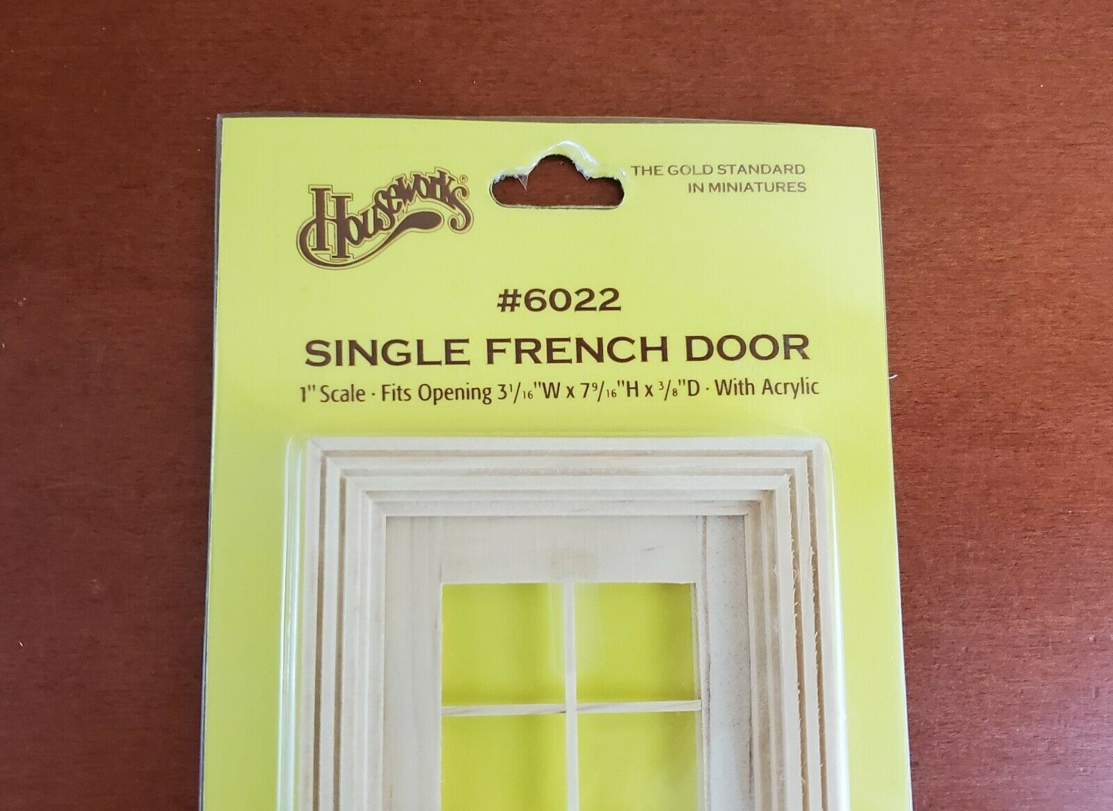 Dollhouse Single French Door Interior Unpainted 1:12 Scale Miniature Houseworks 6022